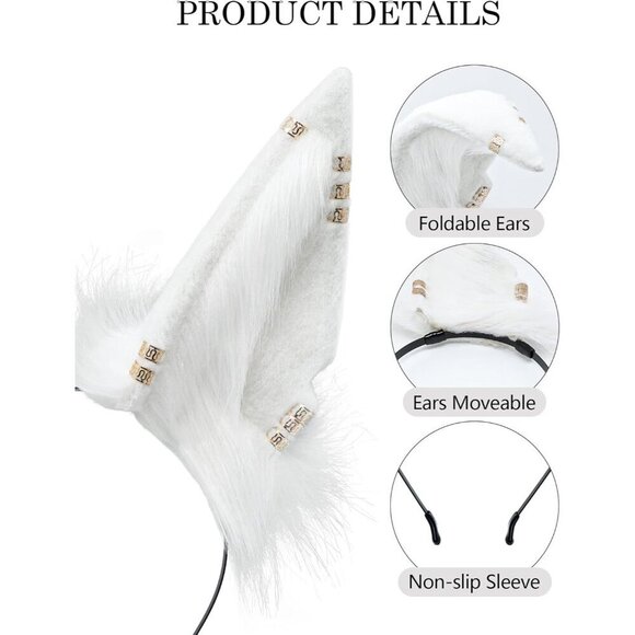Faux Fur Wolf Ears Headwear Adult Cosplay Halloween Accessories main image 4